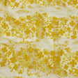 3D Puffy Glitter Tulle - Lemon and Mustard Floral Stripes