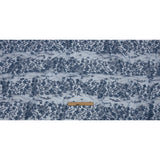 3D Puffy Glitter Tulle - Indigo Floral Stripes