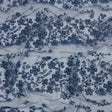 3D Puffy Glitter Tulle - Indigo Floral Stripes
