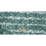 3D Puffy Glitter Tulle - Dark Emerald and Black Floral Stripes