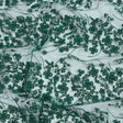 3D Puffy Glitter Tulle - Dark Emerald and Black Floral Stripes