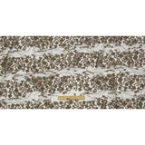 3D Puffy Glitter Tulle - Mink Floral Stripes