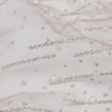 3D Puffy Glitter Tulle - Powder Pink Spotted Striations