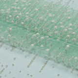 3D Puffy Glitter Tulle - Mint Spotted Striations
