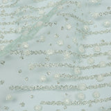 3D Puffy Glitter Tulle - Mint Spotted Striations