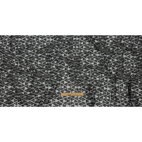 3D Puffy Glitter Tulle - Black Triangle Rows