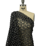 3D Puffy Glitter Tulle - Black Triangle Rows