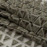 3D Puffy Glitter Tulle - Mink Triangle Rows