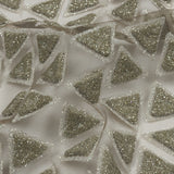 3D Puffy Glitter Tulle - Mink Triangle Rows