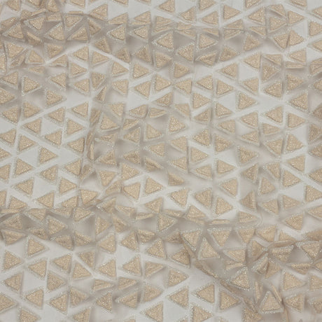 3D Puffy Glitter Tulle - Pale Pink Triangle Rows