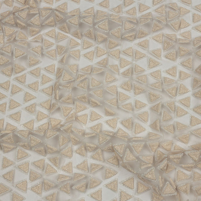 3D Puffy Glitter Tulle - Pale Pink Triangle Rows