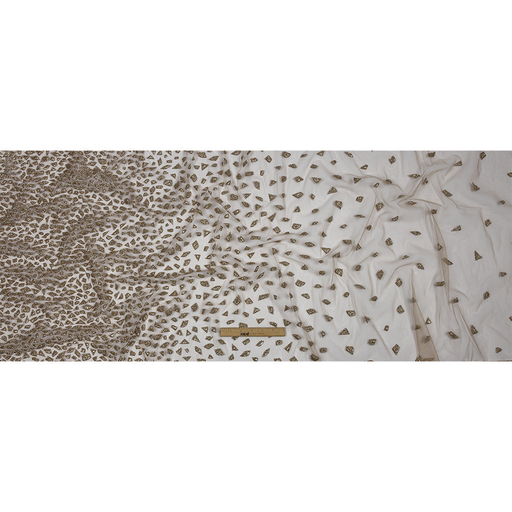 3D Puffy Glitter Tulle - Mink Geometric Gradient