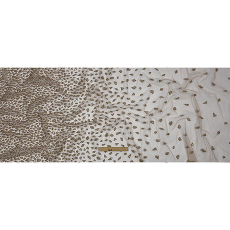 3D Puffy Glitter Tulle - Mink Geometric Gradient