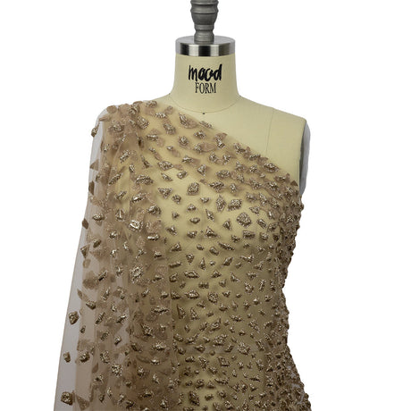3D Puffy Glitter Tulle - Mink Geometric Gradient