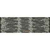 3D Puffy Glitter Tulle - White and Silver Dotted Stripes and Floral Border
