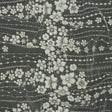 3D Puffy Glitter Tulle - White and Silver Dotted Stripes and Floral Border