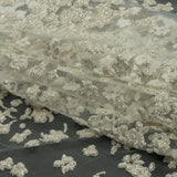 3D Puffy Glitter Tulle - White Floral