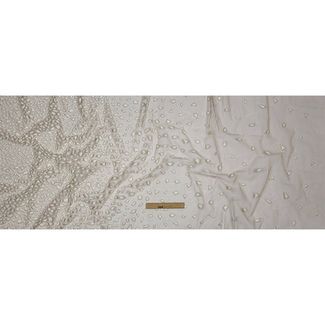 3D Puffy Glitter Tulle - Caramel and White Geometric Gradient