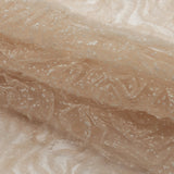 3D Fabric Roses Glitter Tulle - Champagne