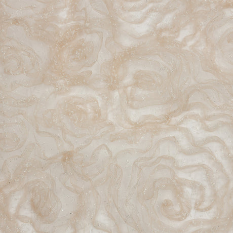 3D Fabric Roses Glitter Tulle - Champagne