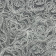 3D Fabric Roses Glitter Tulle - White
