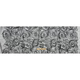 3D Fabric Roses Glitter Tulle - Black