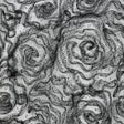 3D Fabric Roses Glitter Tulle - Black