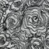 3D Fabric Roses Glitter Tulle - Black
