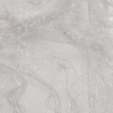 3D Fabric Roses Glitter Tulle - Light Gray