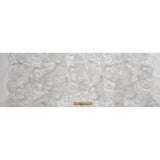 3D Fabric Roses Glitter Tulle - Light Gray