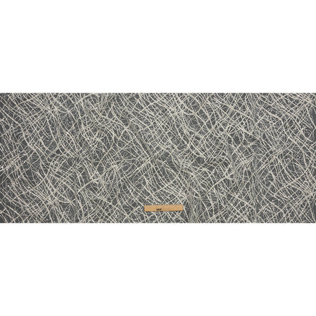 Corded Glitter Tulle with Sequins - White and Metallic Silver Abstract