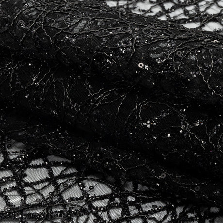 Corded Glitter Tulle with Sequins -