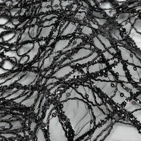 Corded Glitter Tulle with Sequins -