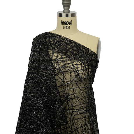 Corded Glitter Tulle with Sequins -
