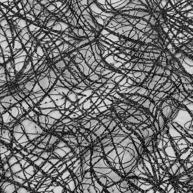 Corded Glitter Tulle with Sequins -