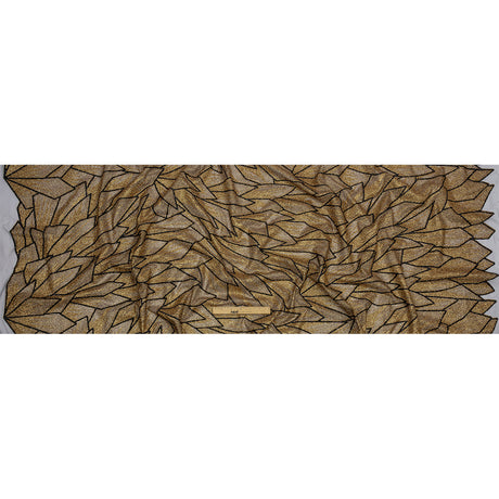 Glitter Tulle - Gold and Black Geometric Shards
