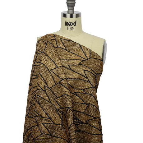 Glitter Tulle - Gold and Black Geometric Shards