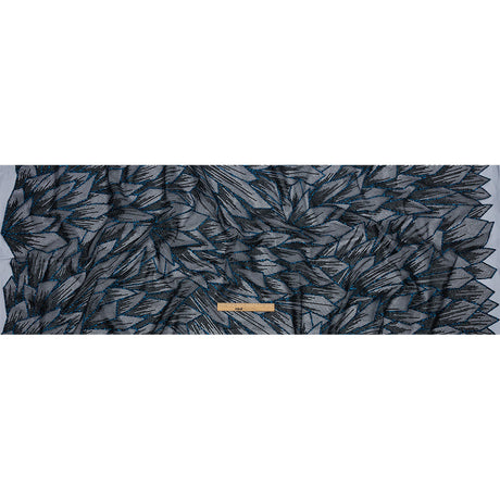 Glitter Tulle - Black and Navy Geometric Shards
