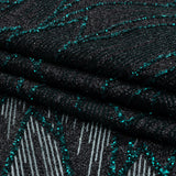 Glitter Tulle - Black and Deep Emerald Geometric Shards