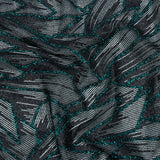 Glitter Tulle - Black and Deep Emerald Geometric Shards