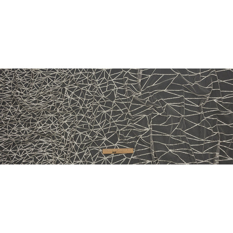 Glitter Tulle - Champagne and Silver Linear Geometry