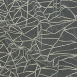 Glitter Tulle - White and Silver Linear Geometry