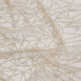 Glitter Tulle - Mink and Silver Linear Geometry