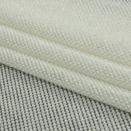 3D Puffy Glitter Tulle - White Packed Polka Dots