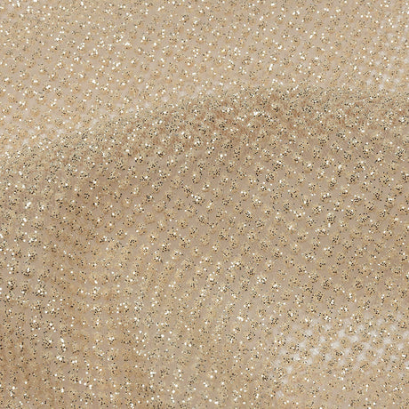 3D Puffy Glitter Tulle - Champagne and Silver Packed Polka Dots