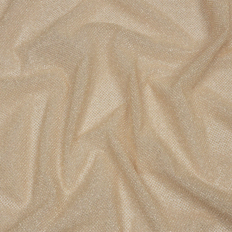3D Puffy Glitter Tulle - Champagne and Silver Packed Polka Dots