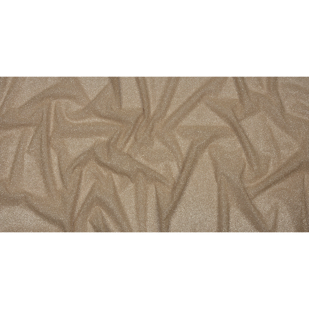 3D Puffy Glitter Tulle - Tan and Silver Packed Polka Dots