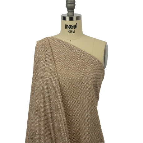 3D Puffy Glitter Tulle - Tan and Silver Packed Polka Dots