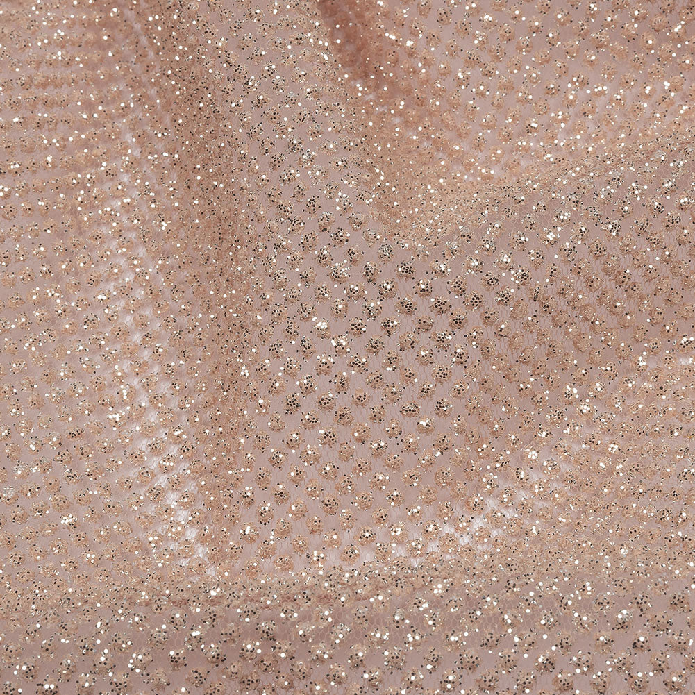 3D Puffy Glitter Tulle - Pink and Silver Packed Polka Dots