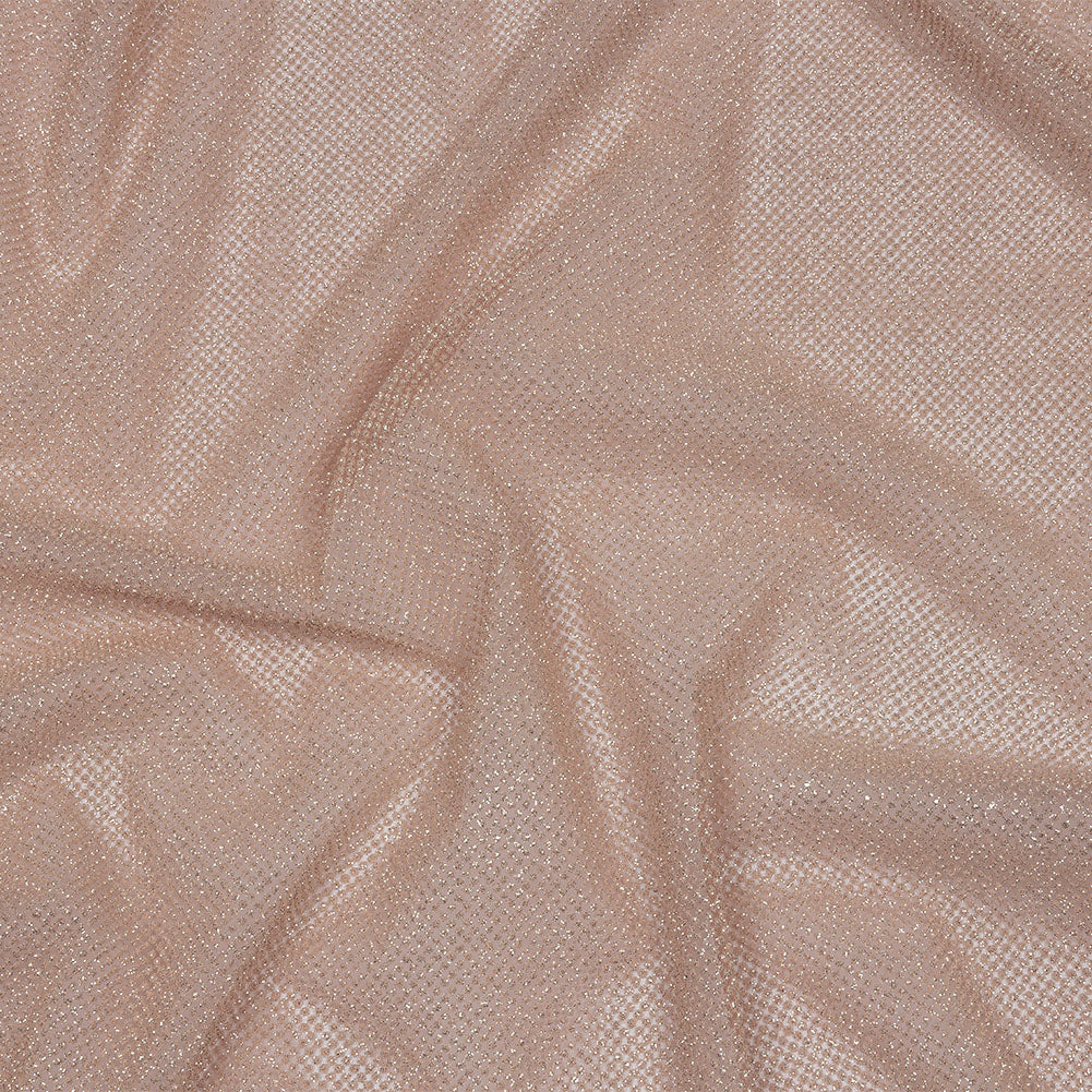 3D Puffy Glitter Tulle - Pink and Silver Packed Polka Dots